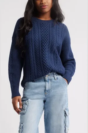 BP. Oversize Cotton Blend Cable Sweater in at Nordstrom, Size X-Small