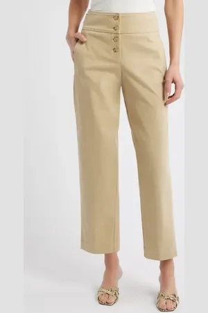 HUGO BOSS Takane 2 Stacked Button Straight Leg Pants in at Nordstrom, Size 4