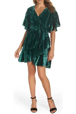 Steve Madden BB Dakota Night Fever Velvet Wrap Dress in at Nordstrom, Size Medium