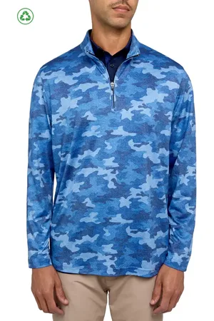 Construct Regular Fit Camo Print Recycled Performance Quarter Zip in at Nordstrom, Size Xx-Large