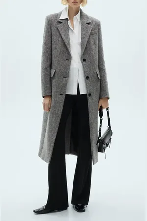 MANGO Tweed Longline Coat in at Nordstrom, Size Medium