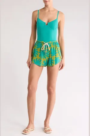 Solid Mitchel Shorts in Chartreuse /Teal at Nordstrom, Size Large