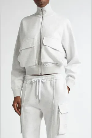 VERSACE Cotton & Cashmere Zip Jacket in at Nordstrom, Size 4 Us