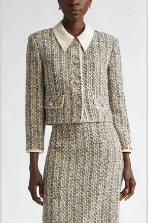 ST. JOHN Metallic Collage Tweed Crop Jacket in at Nordstrom, Size 18