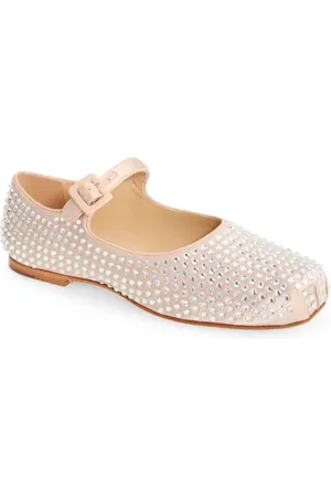 SANDY LIANG Pointe Crystal Embellished Mary Jane Flat in at Nordstrom, Size 5.5Us