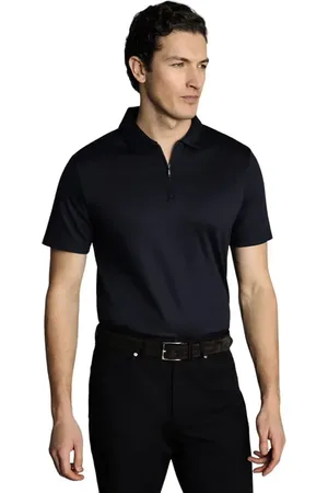 Charles Tyrwhitt Plain Short Sleeve Zip Jersey Polo in at Nordstrom, Size X-Large S