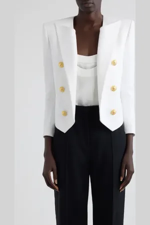 Balmain Open Front Tweed Jacket in at Nordstrom, Size 2 Us
