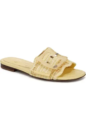 Sam Edelman Bambi Raffia Buckle Slide Sandal in at Nordstrom, Size 9