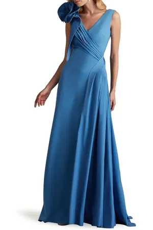 Tadashi Shoji Rosette Detail Sleeveless A-Line Gown in at Nordstrom, Size 8