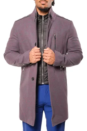 Maceoo Captainbordeaux Wool Blend Car Coat with Quilted Bib at Nordstrom, Size 3