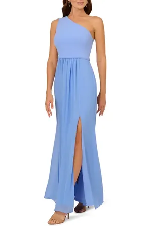 Adrianna Papell One-Shoulder Crepe Chiffon Gown in at Nordstrom, Size 8