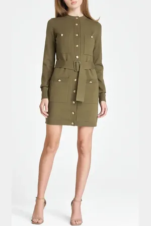 WAYF Becca Belted Long Sleeve Sweater Minidress in at Nordstrom, Size X-Small