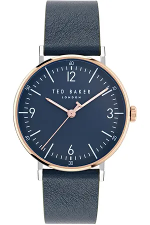 Ted Baker Phylipa Gents Recycled Stainless Steel Leather Strap Watch, 41mm in at Nordstrom