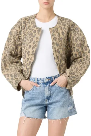 BLANK NYC Leopard Print Quilted Jacket in at Nordstrom, Size Medium