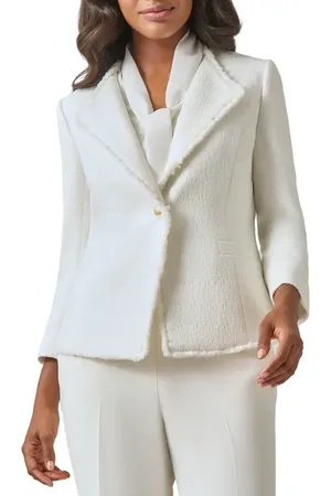 Kasper Textured One-Button Blazer in at Nordstrom, Size 18