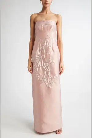 EMILIA WICKSTEAD Ximena Floral Jacquard Strapless Gown in at Nordstrom, Size 4 Us