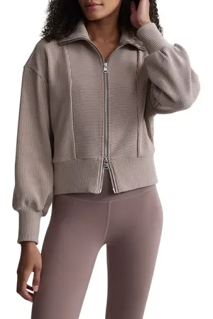 Varley Gibbs Ottoman Rib Crop Zip Jacket in at Nordstrom, Size X-Large