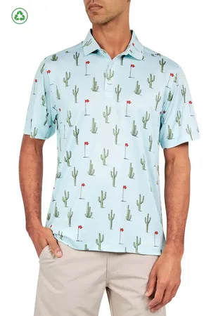 Construct Regular Fit Cactus Print Recycled Performance Golf Polo in at Nordstrom, Size Small