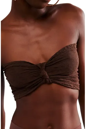 Free People Floral Frills Knotted Bandeau Bra in at Nordstrom, Size Large