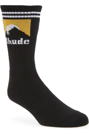 Rhude Stripe Cuff Moonlight Rib Crew Socks in at Nordstrom