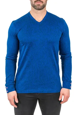 Maceoo Edison Solid V-Neck Cotton Sweater in at Nordstrom, Size 4