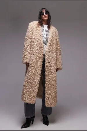 Topshop Faur Shearling Coat in at Nordstrom, Size Large