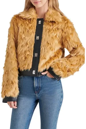 Steve Madden Nimba Faux Fur & Faux Leather Jacket in at Nordstrom, Size Large