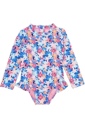 Feather 4 Arrow Frill Chaser One-Piece Rashguard Swimsuit in at Nordstrom, Size 12-18M
