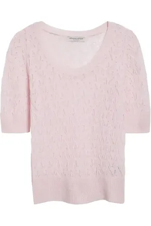 Johnstons Of Elgin Pointelle Feather Cashmere Sweater in at Nordstrom, Size X-Small