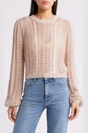 Frame Cable Mix Crewneck Sweater in at Nordstrom, Size Small