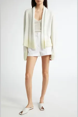 Johnstons Of Elgin Gauzy Ombr?? Colorblock Open Front Cashmerre Cardigan in at Nordstrom, Size Large