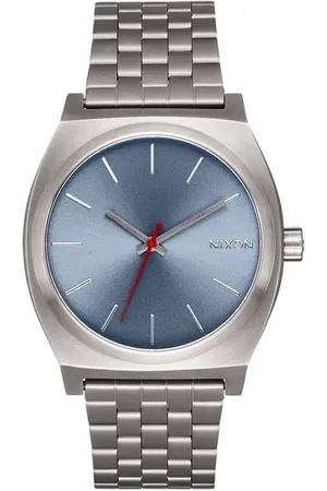 Nixon The Time Teller Bracelet Watch, 37mm in Light Gunmetal /Dusty Blue at Nordstrom