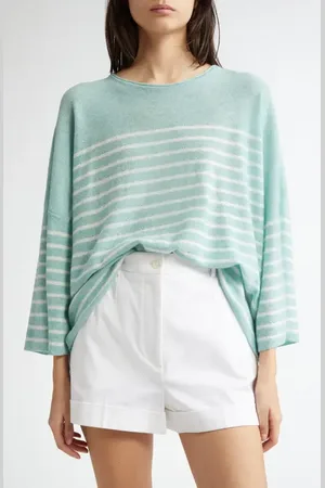 Johnstons Of Elgin Stripe Cashmere Sweater in at Nordstrom, Size X-Small
