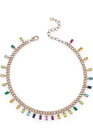 Shay Rainbow Baguette Link Choker Necklace in at Nordstrom