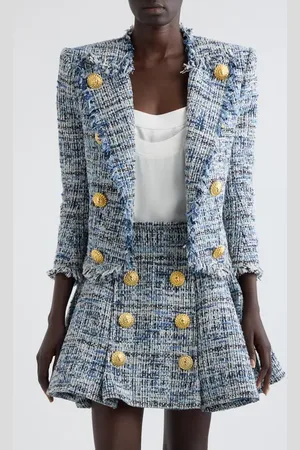 Balmain Edge to Edge Tweed Spencer Jacket in at Nordstrom, Size 10 Us