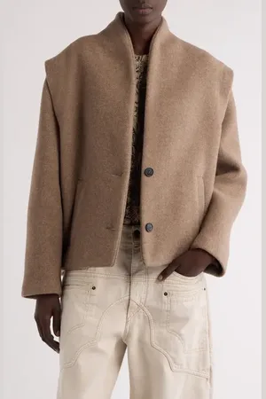 Isabel Marant Drogo Wool Blend Felt Crop Jacket in at Nordstrom, Size 8 Us