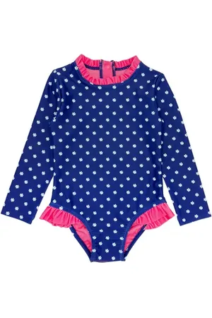 Feather 4 Arrow Frill Chaser One-Piece Rashguard Swimsuit in at Nordstrom, Size 6-12M
