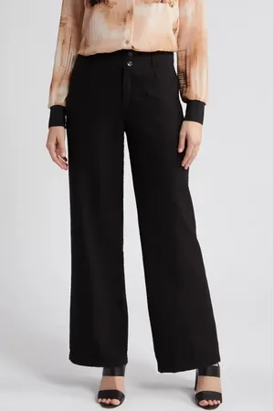 DKNY Crinkle High Waist Wide Leg Pants in at Nordstrom, Size 00