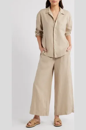 FRANK & EILEEN Button-Up Top & Wide Leg Linen Pants Set in at Nordstrom, Size X-Small