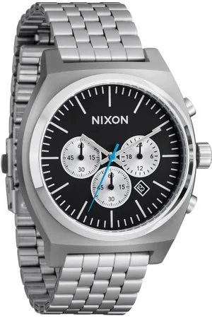 Nixon Time Teller Chronograph Bracelet Watch, 40mm in Chrome /Black /Chrome Sunray at Nordstrom