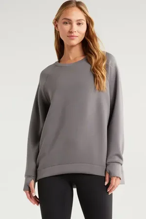 Zella Soft Scuba Knit Oversize Crewneck Sweatshirt in at Nordstrom, Size X-Small