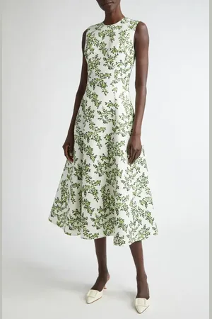 EMILIA WICKSTEAD Mara Dahlia Print Sleeveless A-Line Midi Dress in at Nordstrom, Size 6