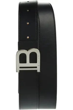Balmain Logo Buckle Calfskin Leather Belt in at Nordstrom, Size 95