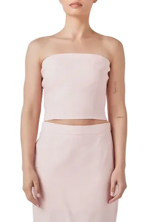 Endless Rose Strapless Linen Top in at Nordstrom, Size X-Small