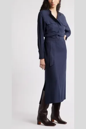 Nordstrom Belted Long Sleeve Shirtdress in at , Size Xx-Small