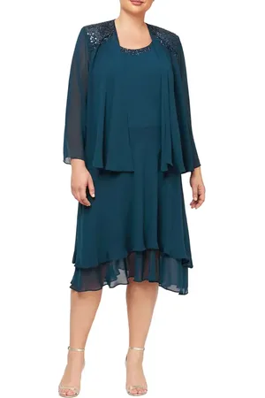 SLNY Sequin Beaded Jacket & Dress in at Nordstrom, Size 24W