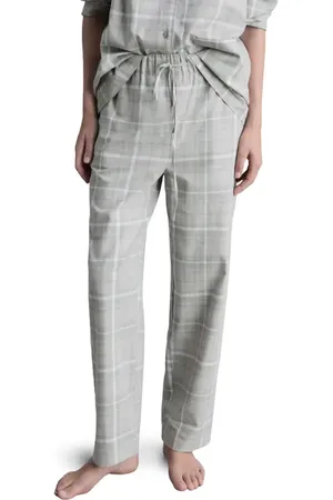 MANGO Drawstring Cotton Flannel Lounge Pants in at Nordstrom, Size Medium