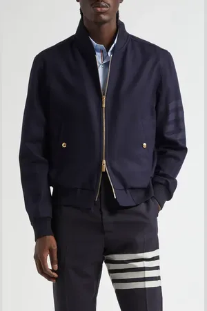 Thom Browne 4-Bar Wool & Cashmere Bomber Jacket in at Nordstrom, Size 0