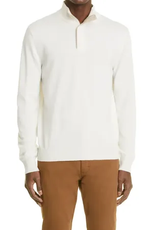 Ermenegildo Zegna Quarter Zip Cashmere Pullover in at Nordstrom, Size 46 Us