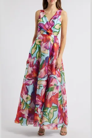Julia Jordan Floral Sleeveless A-Line Gown in at Nordstrom, Size 4